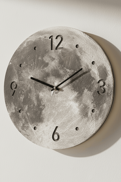 Lunaglow 20-Inch LED Moon Wall Clock for Bedroom
