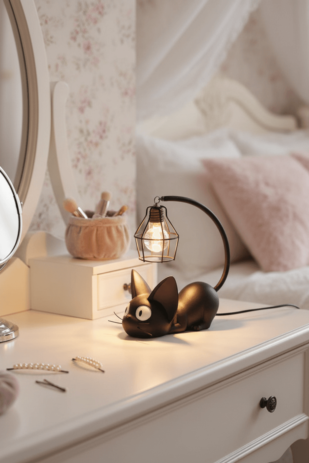Mini Resin Cat LED Night Lamp for Bedroom