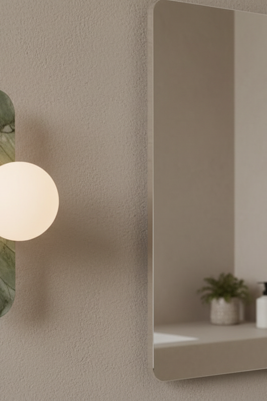 Mm Spanish Marble Flat Disc Ceiling / Wall Sconce