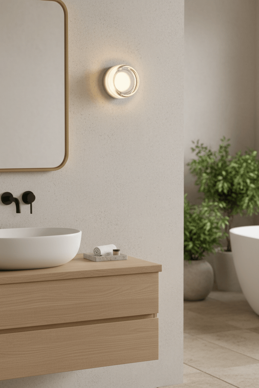 Modern Round 3-Color LED Wall Sconce for Living Room