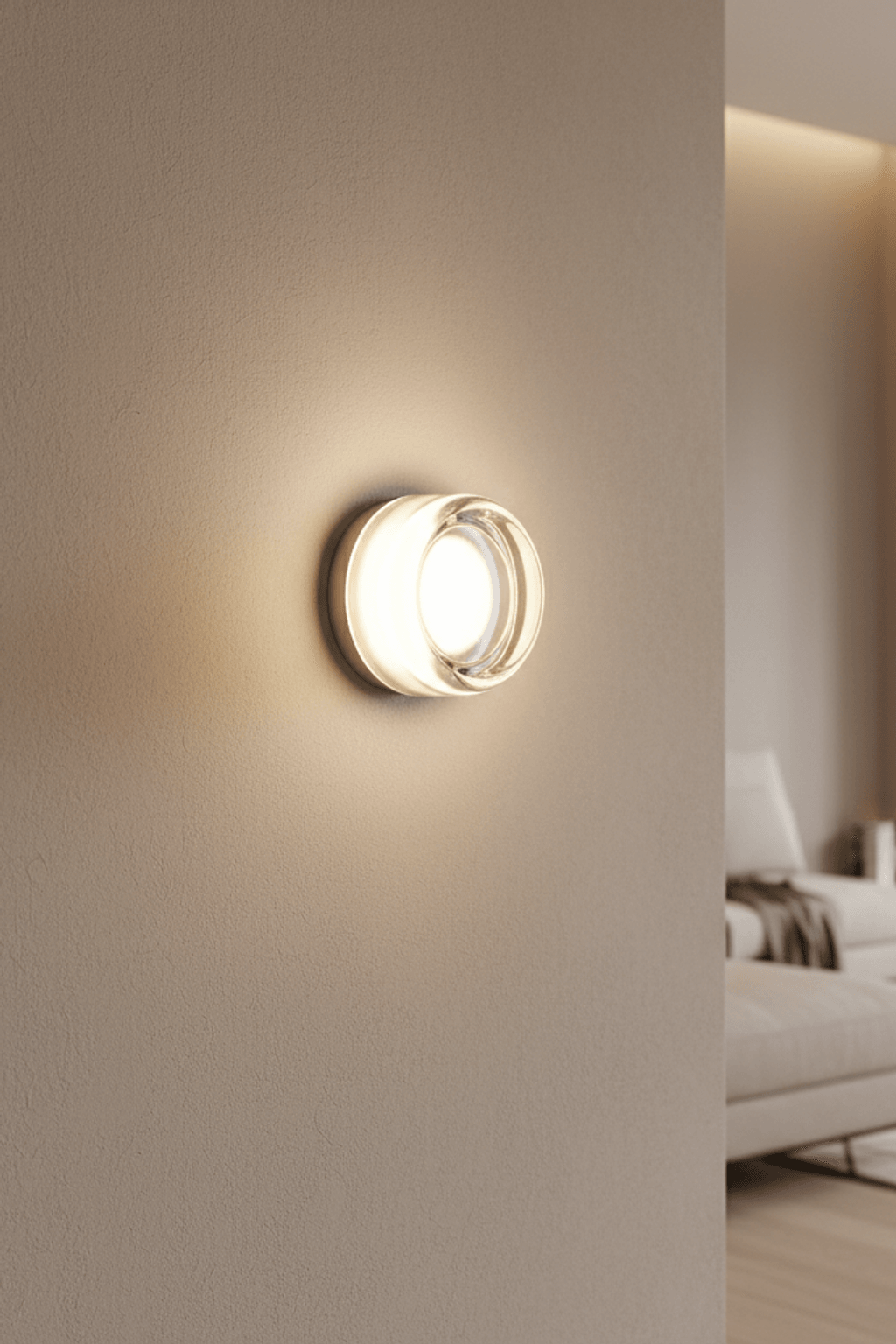 Modern Round 3-Color LED Wall Sconce for Living Room