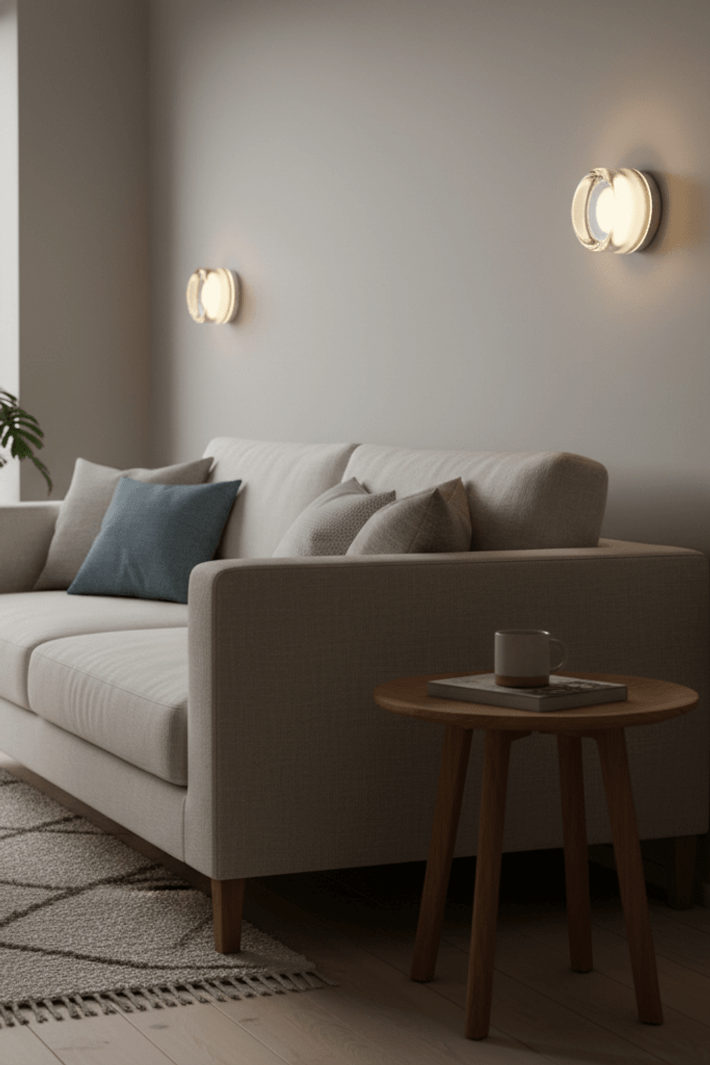Modern Round 3-Color LED Wall Sconce for Living Room