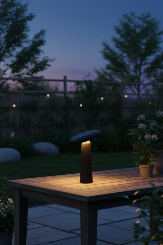Nordic Shakeable USB Recharge LED Cordless Mushroom Table Lamp for Outdoor