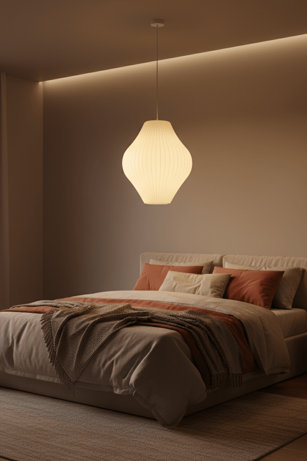 Pear Bubble Silk Pendant Light