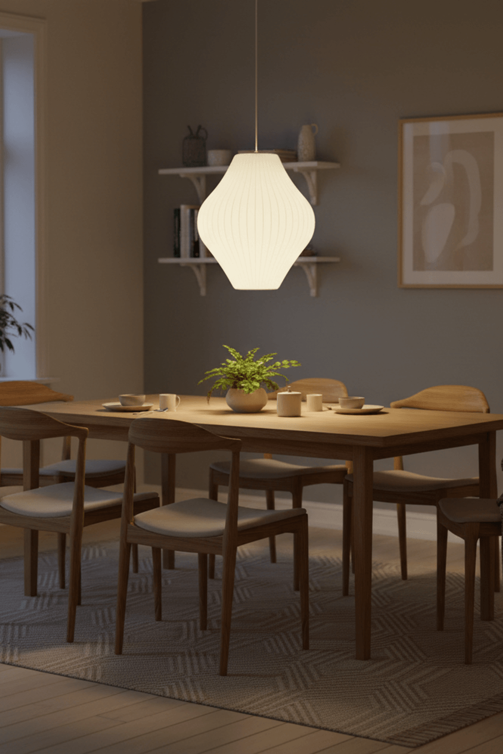 Pear Bubble Silk Pendant Light