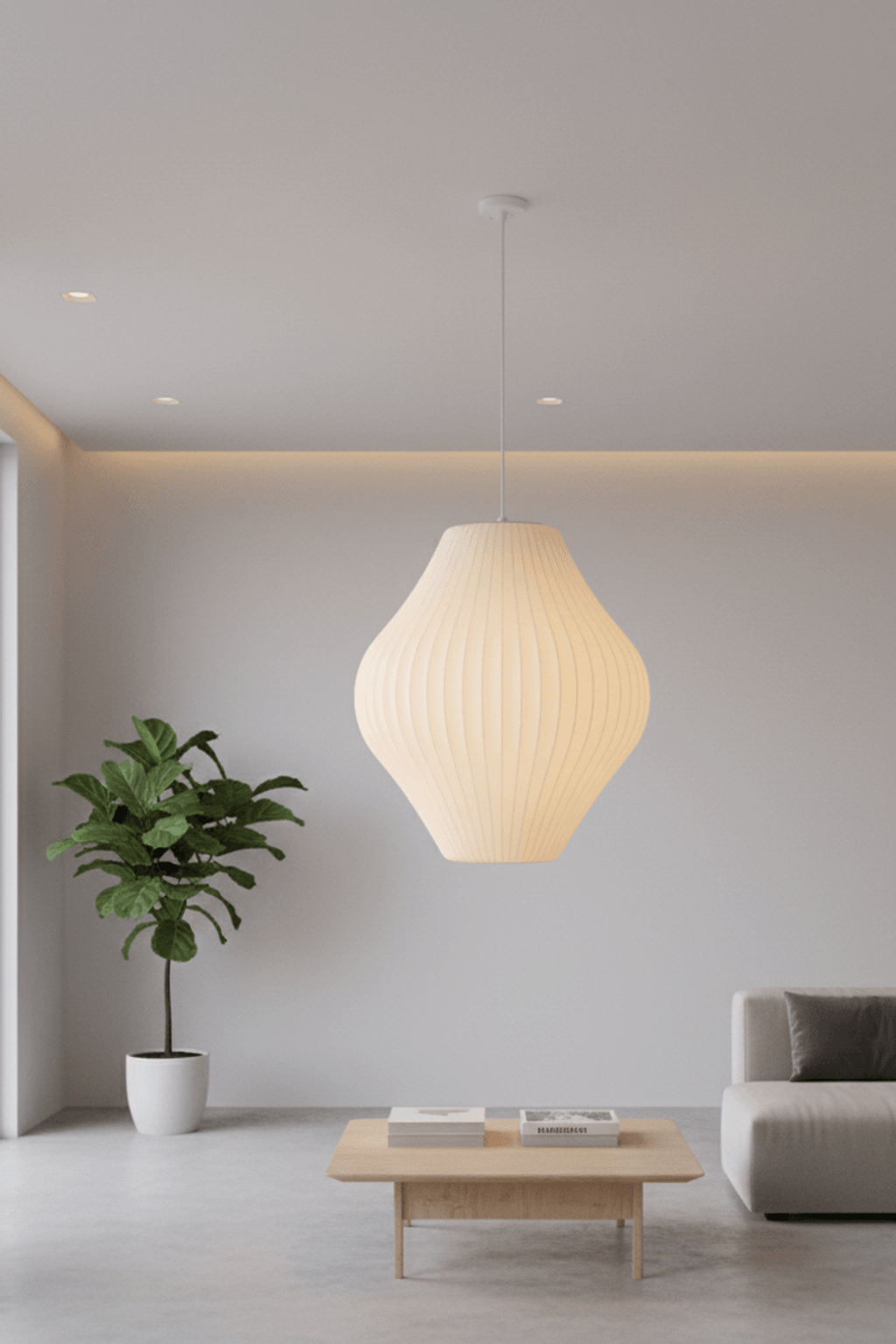Pear Bubble Silk Pendant Light
