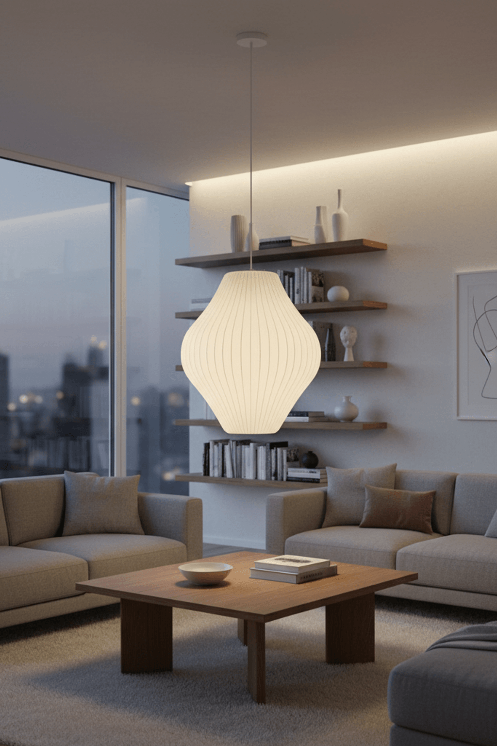 Pear Bubble Silk Pendant Light