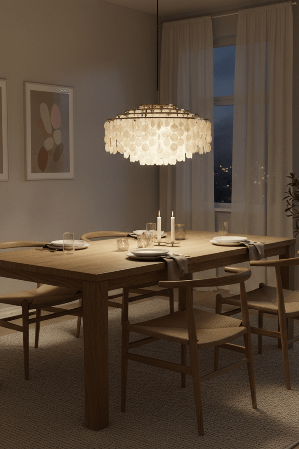Postmodern Fun Handmade Shell Pendant Light