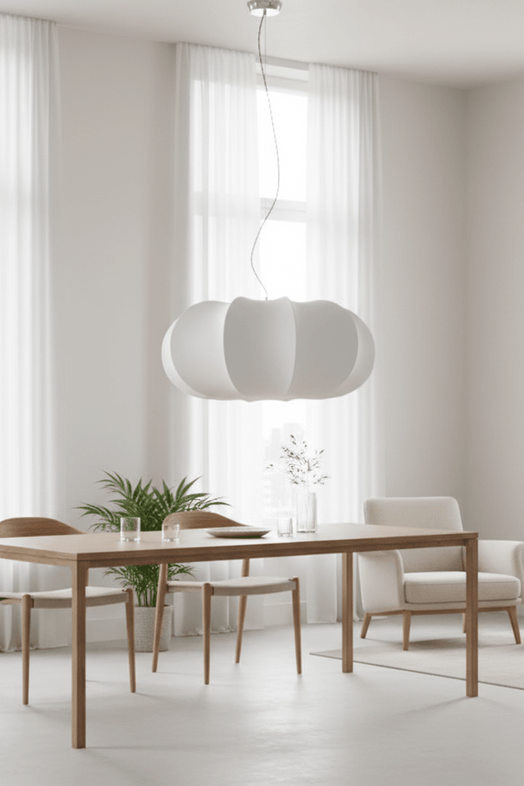 Pumpkin Silk Pendant Light - Classic Version