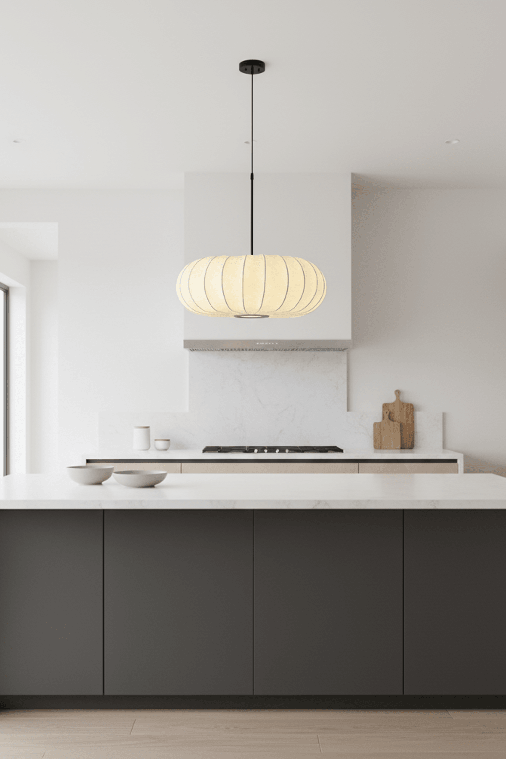 Pumpkin Silk Pendant Light - Dense Weave Version