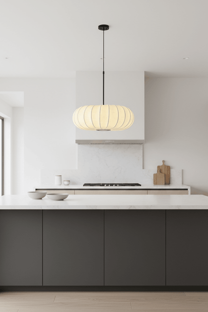 Pumpkin Silk Pendant Light - Dense Weave Version