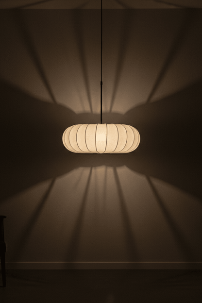 Pumpkin Silk Pendant Light - Dense Weave Version