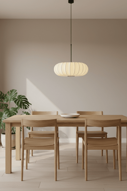 Pumpkin Silk Pendant Light - Dense Weave Version