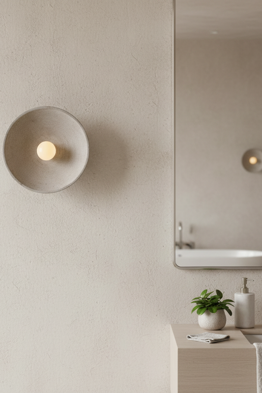 Rc Resin Corrugated Sconce Wabi-Sabi Style Ceiling Light