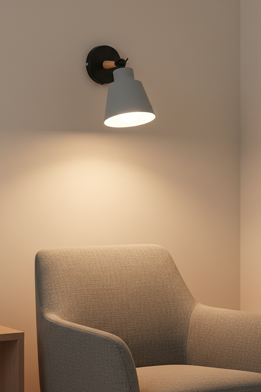 Sculptural Metal Wall Sconce for Office