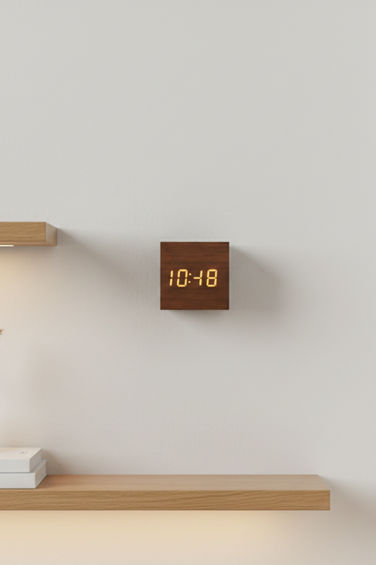 Timeless Wooden Digital Clock for Living Room