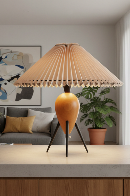 Vintage Pleated Table Lamp