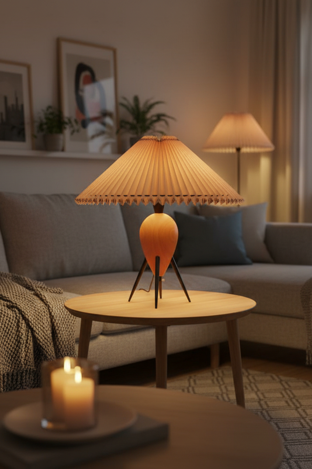 Vintage Pleated Table Lamp