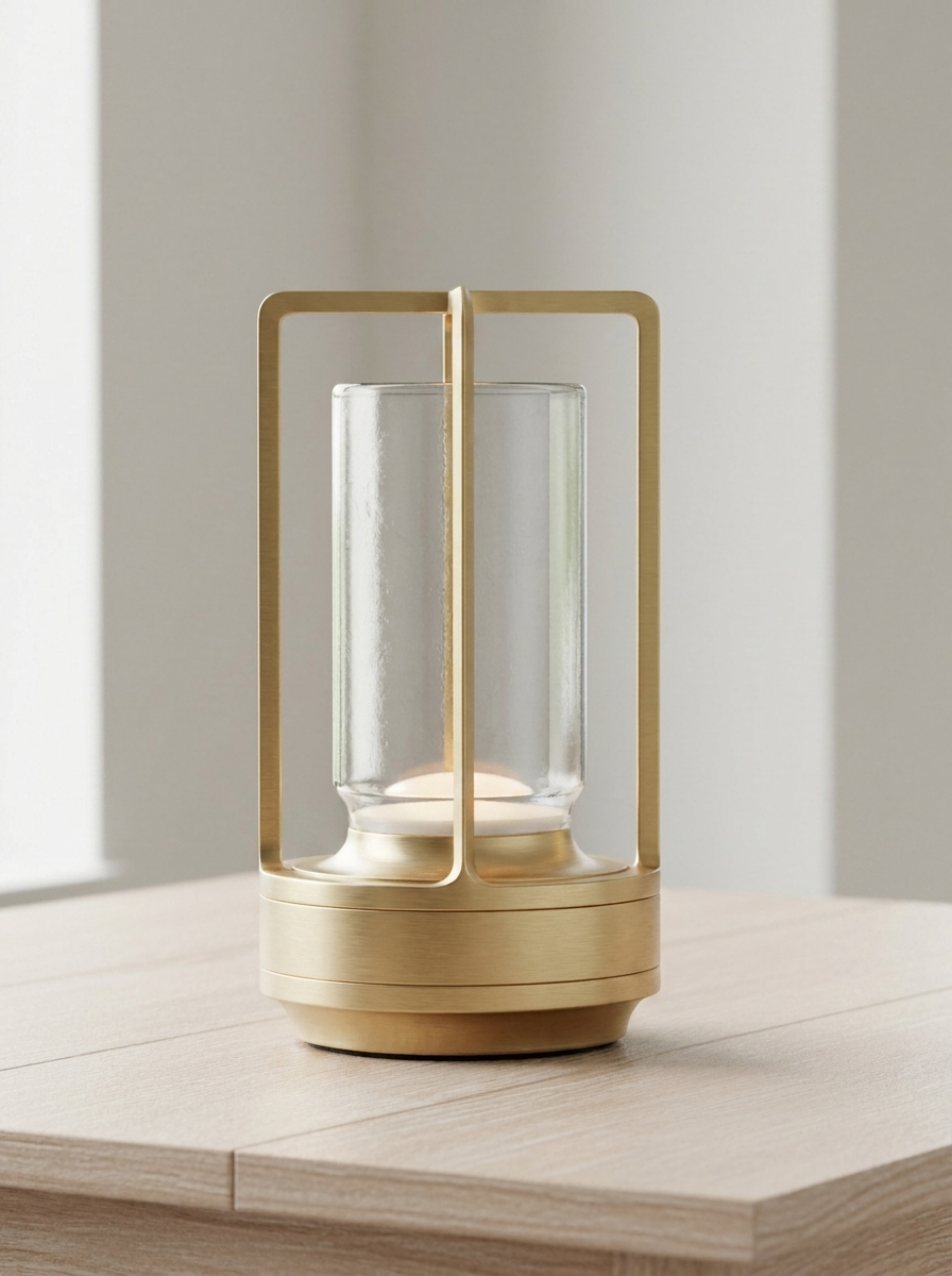 Japanese Ambient Lantern - Cordless Crystal Table Lamp for Outdoor