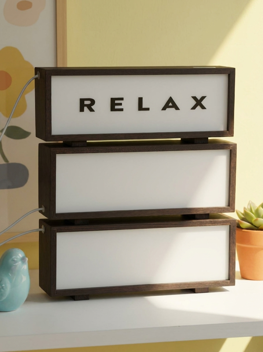 LED Wooden Acrylic Message Night Light for Living Room