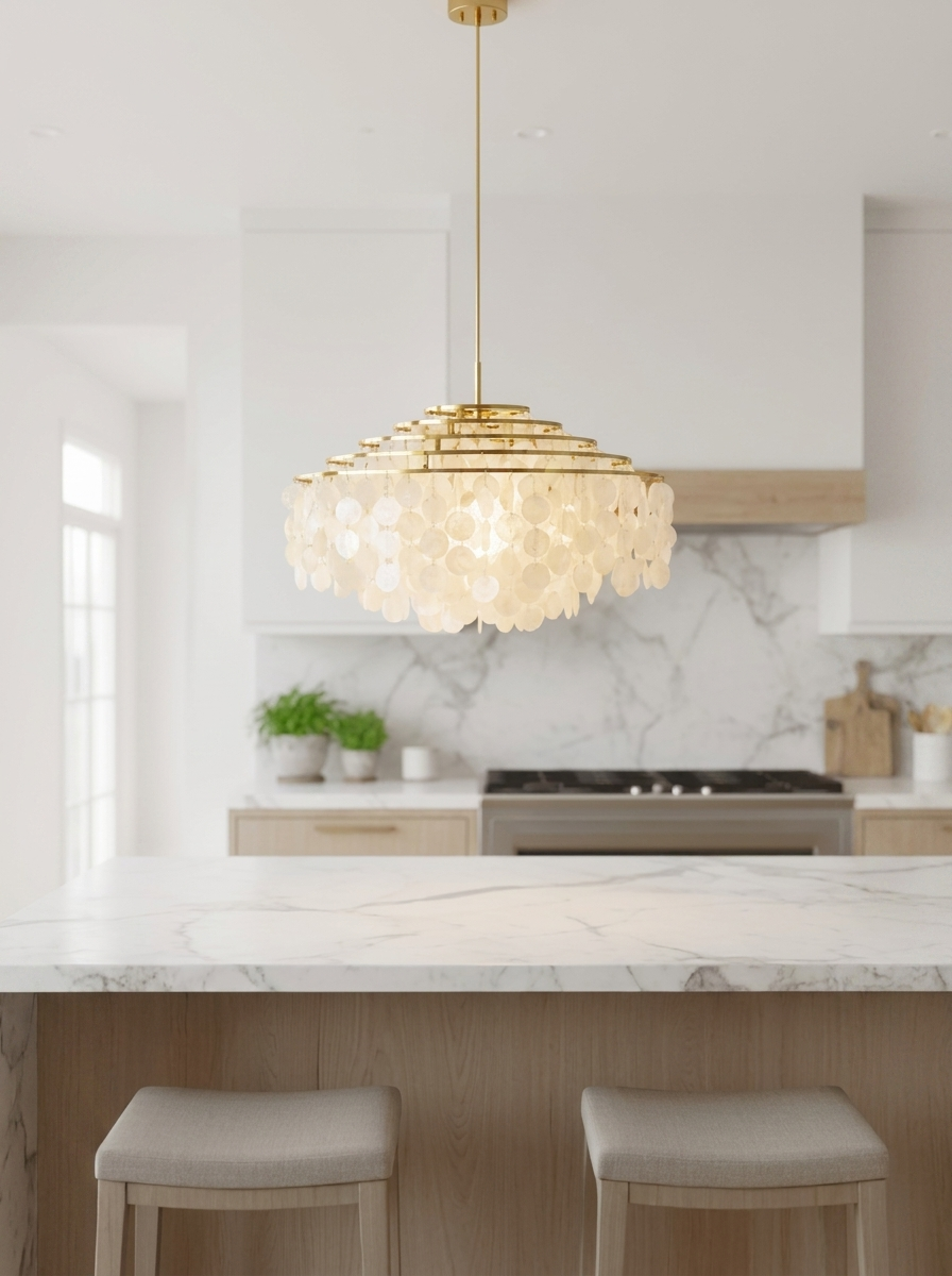 Postmodern Fun Handmade Shell Pendant Light