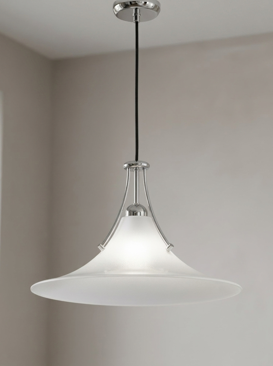 Foggy Glass Horn Pendant Light