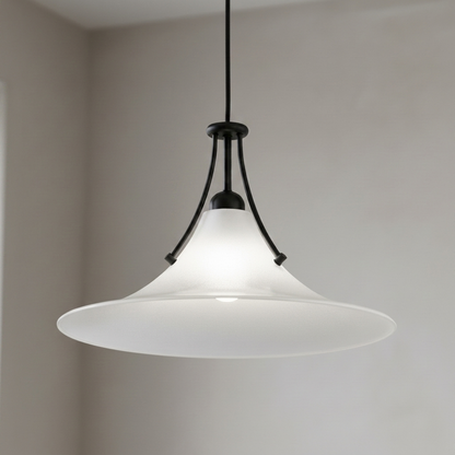 Foggy Glass Horn Pendant Light